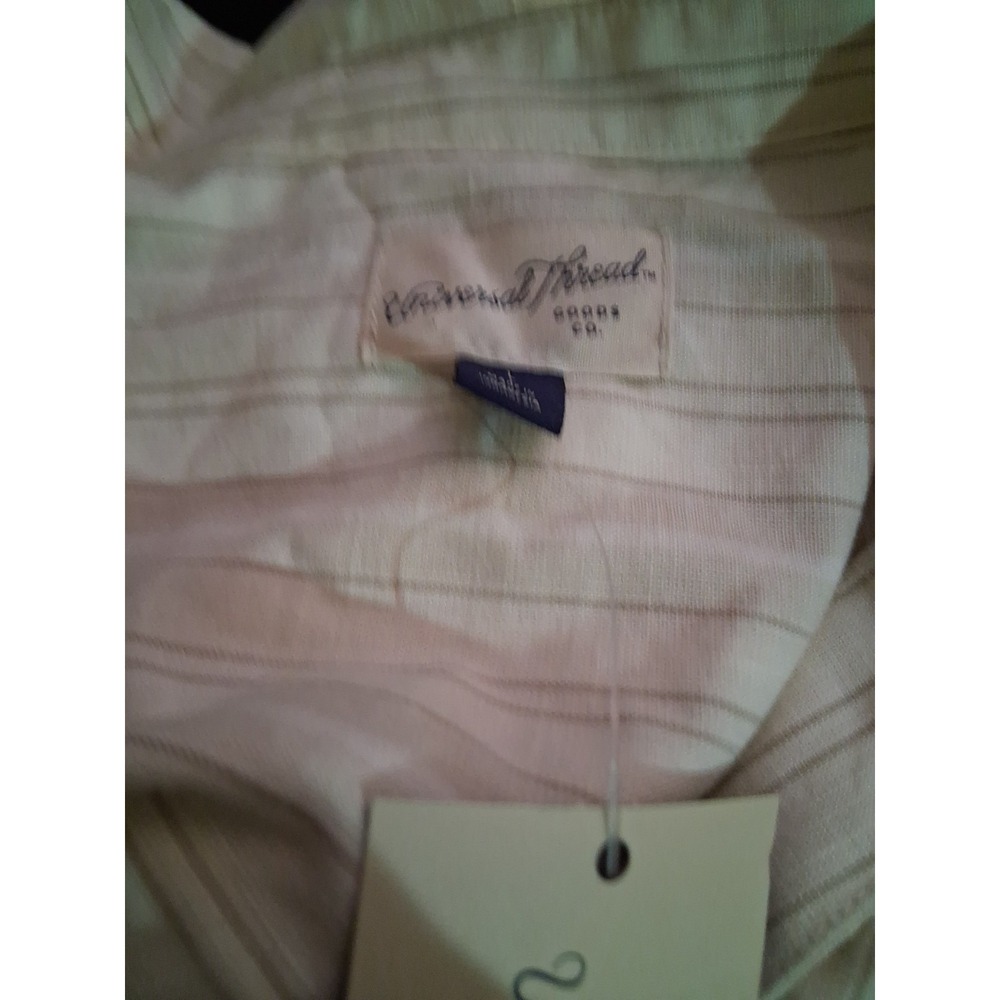 NEW W/TAG size LARGE Universal Thread midi shirt dress CREAM STRIPED WRAP - Picture 7 of 7